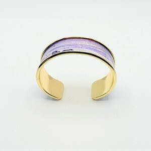 Chic Gold and Lavender Cuff Bracelet